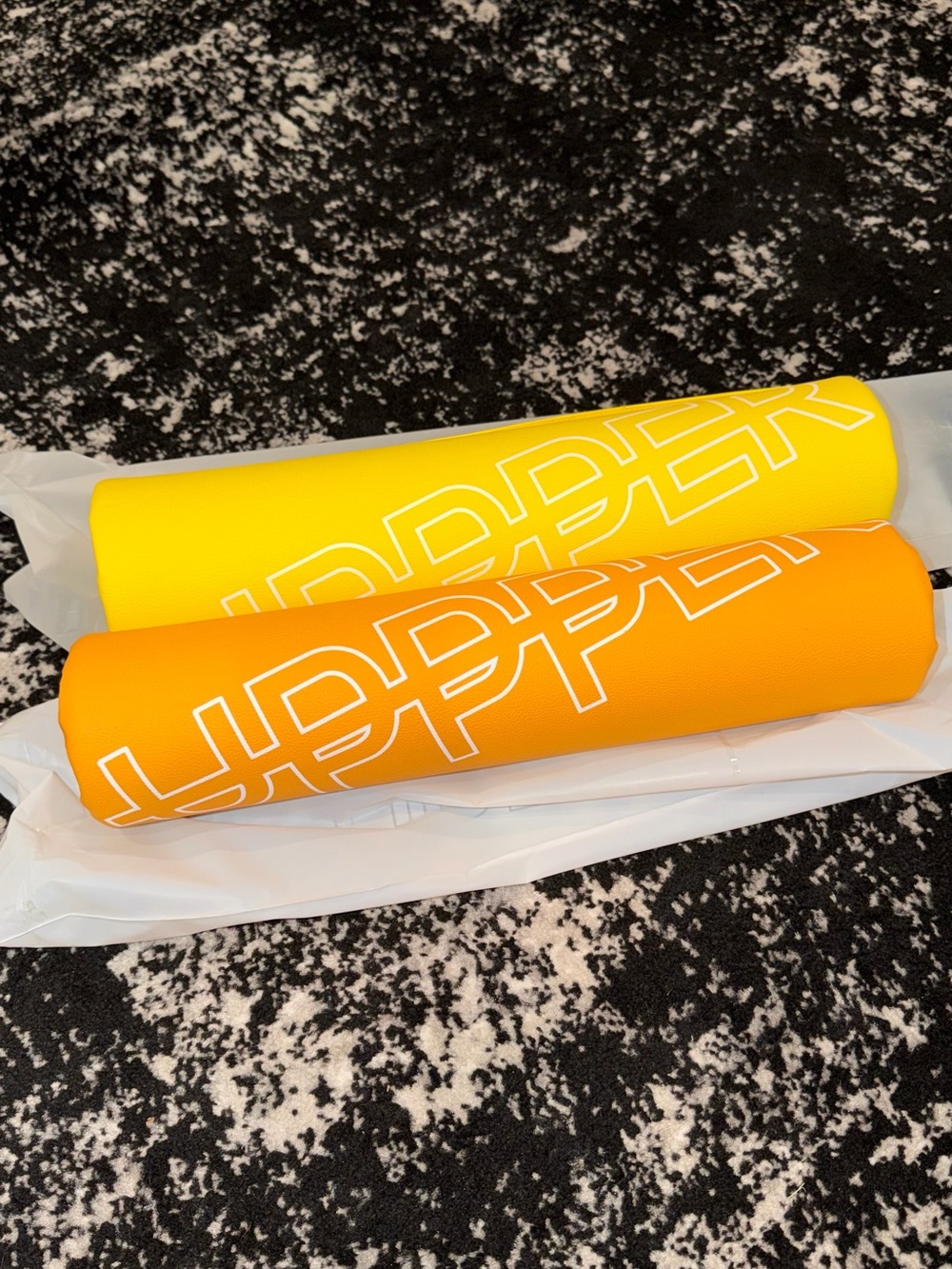 Yellow & Orange Barbell pads